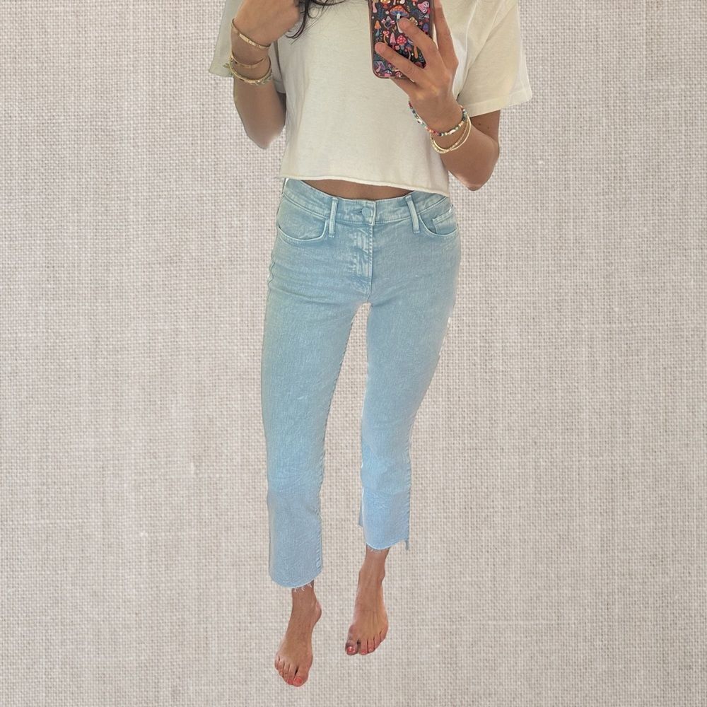 Mother The Insider Crop Step Fray Jeans - Picture 9 of 13